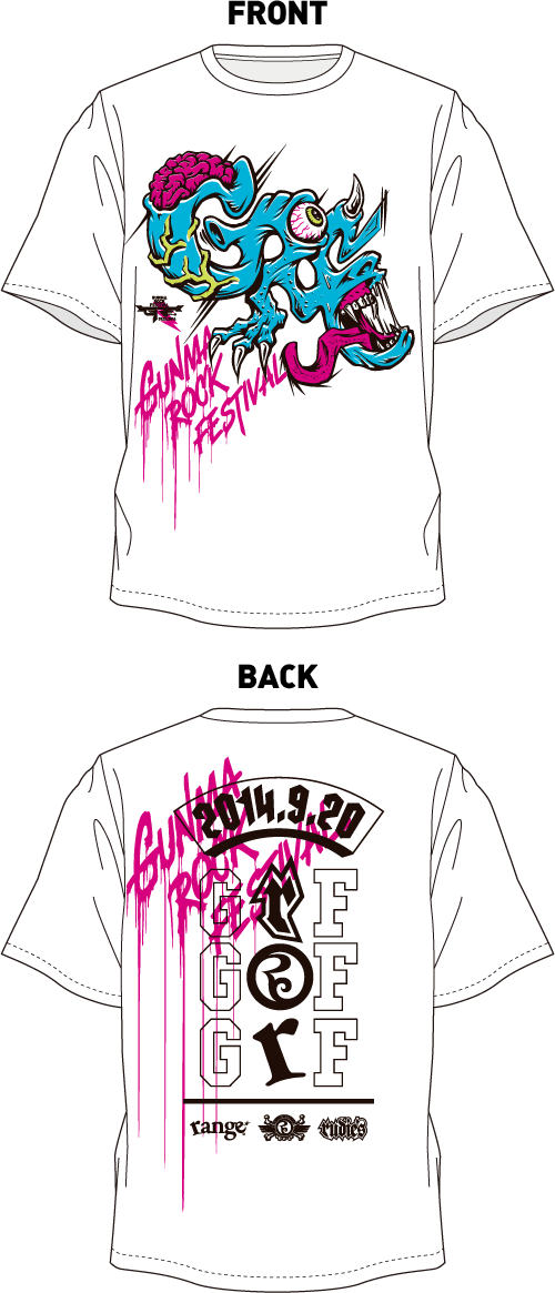 rudie's × ROLLING CRADLE × range × GRF Rコラボ Tシャツ ホワイト