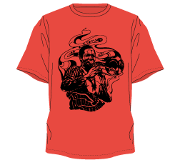 detell × GRF BLACK GROOVE Tシャツ フレンチレッド